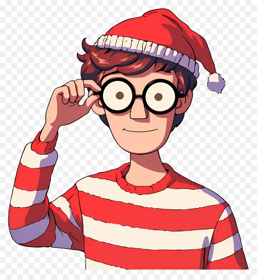 Waldo，Karakter Kemeja Bergaris PNG