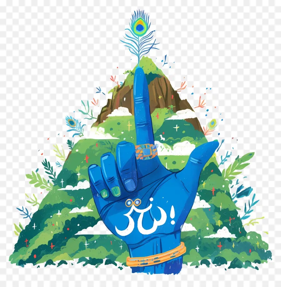 Tangan Hindu，Tangan Biru Dengan Jari Menunjuk PNG