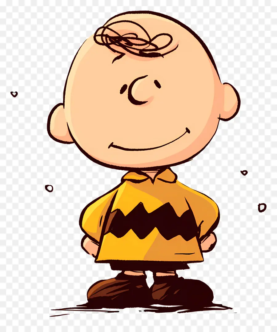 Charlie Brown，Bocah Kartun Berkemeja Kuning PNG