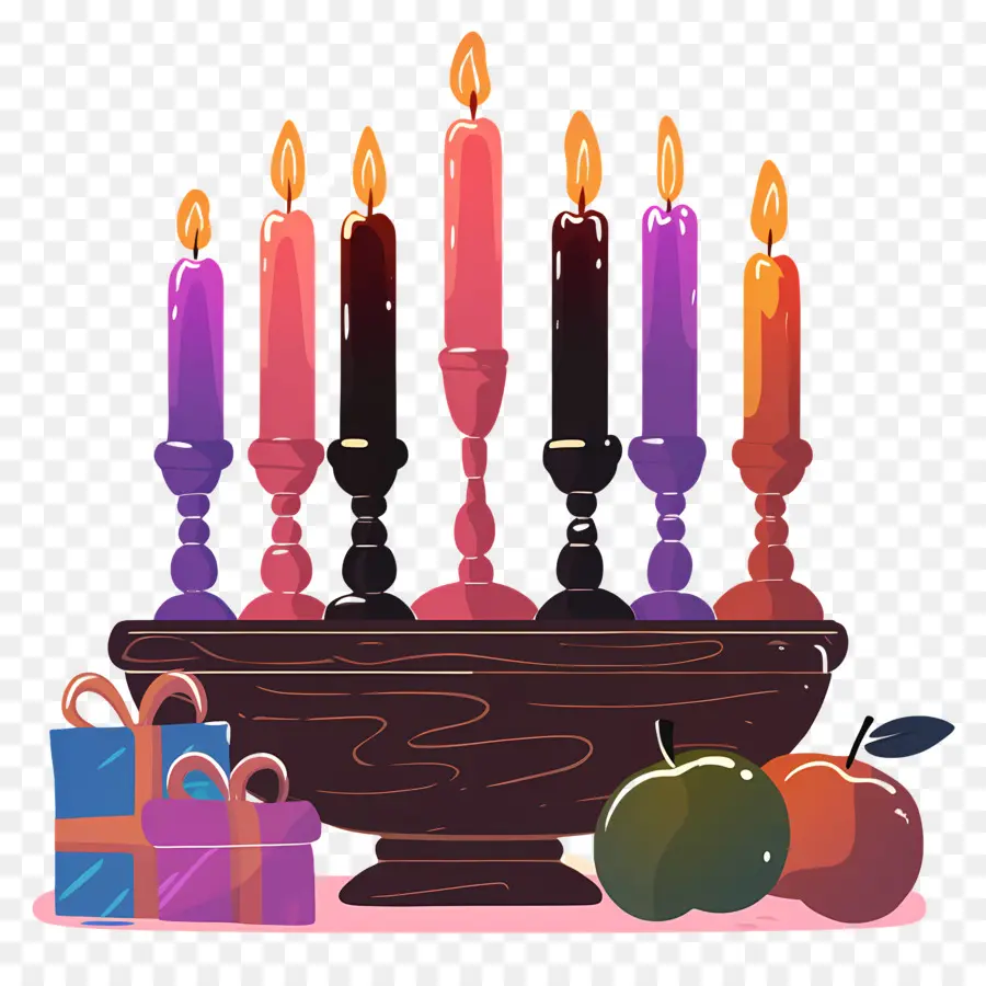 Selamat Kwanzaa，Lilin Berwarna Warni PNG