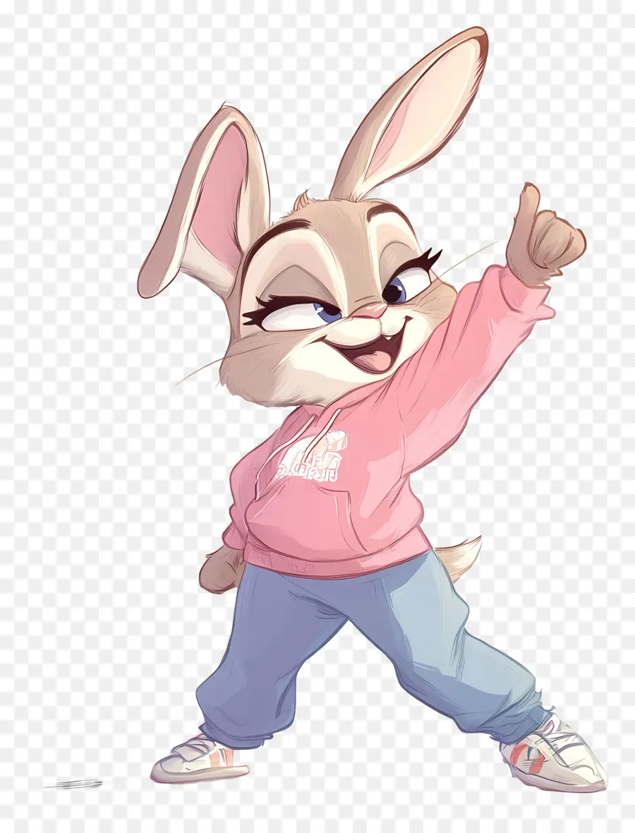 Judy Hopps，Kelinci Kartun Dengan Hoodie Merah Muda PNG