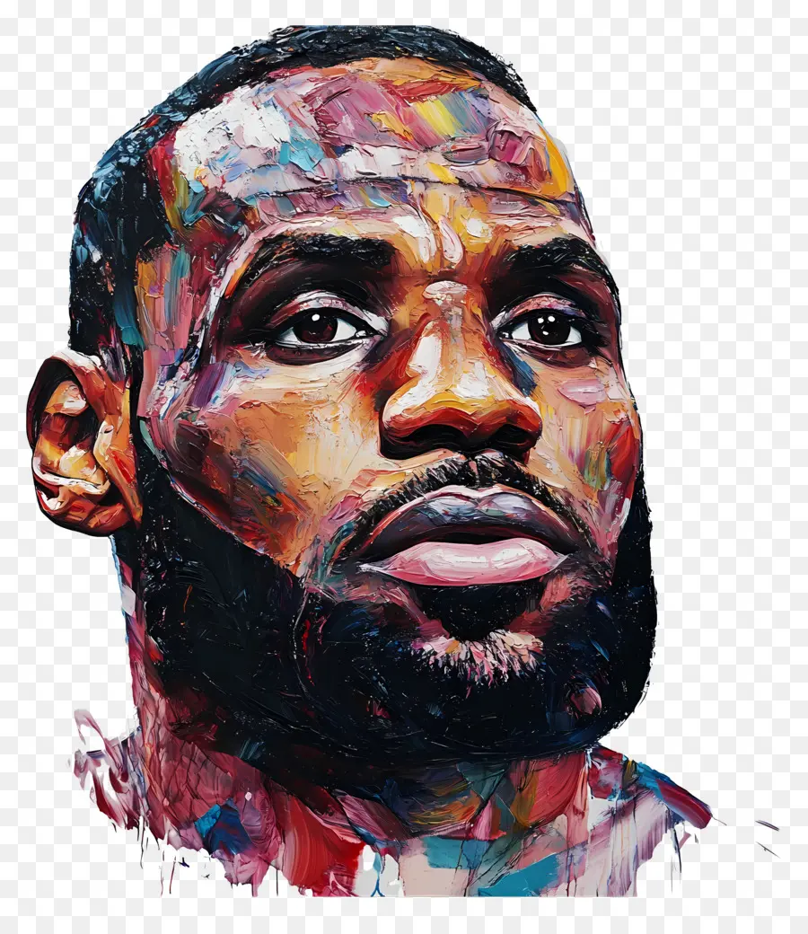 Lebron James，Potret Berwarna Warni PNG