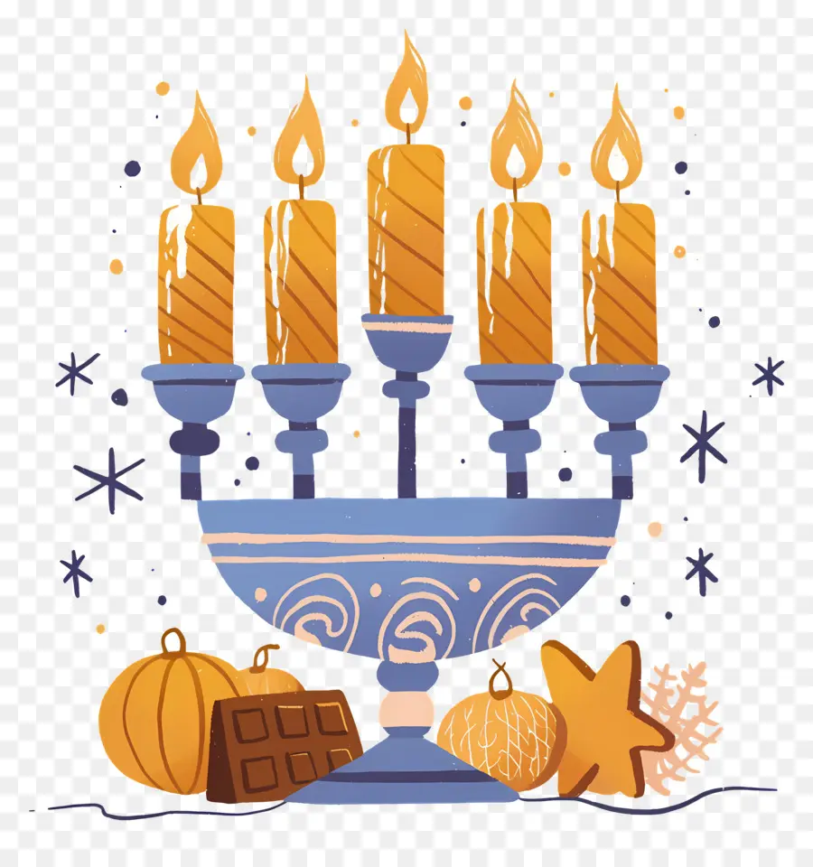 Hanukkah，Lilin Emas PNG