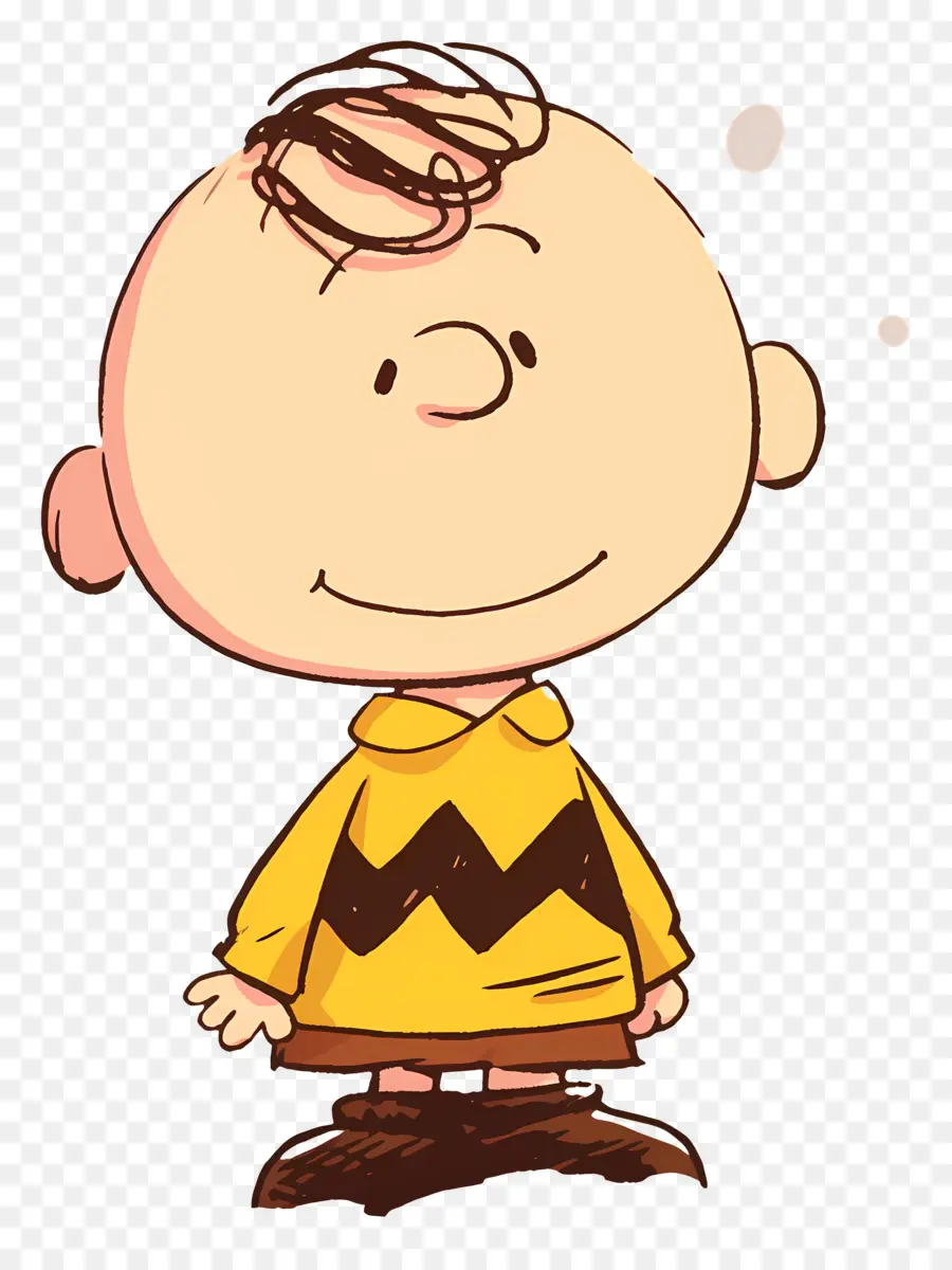 Charlie Brown，Bocah Kartun Berkemeja Kuning PNG