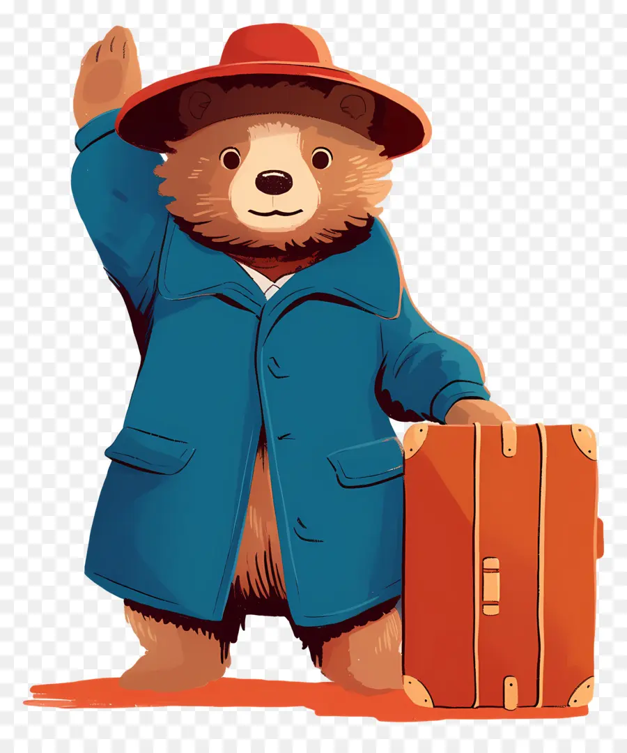 Paddington，Beruang Dengan Topi Merah Dan Koper PNG