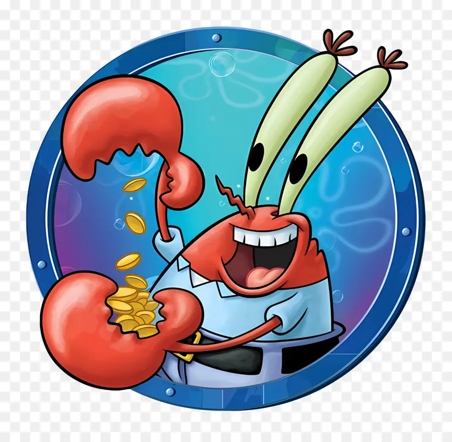 Eugene Harold Krabs，Kepiting Merah Dengan Koin PNG