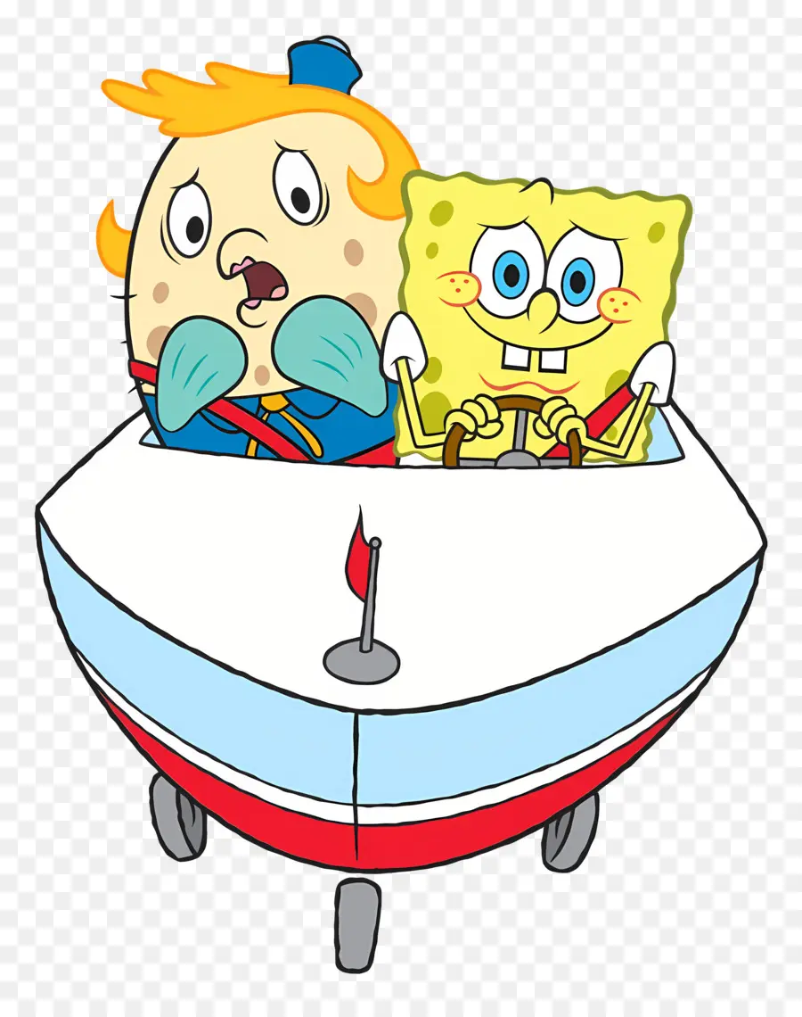 Spongebob，Naik Perahu Dengan Karakter PNG