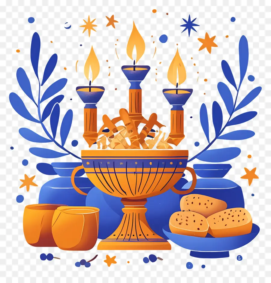 Hanukkah，Lilin Emas PNG