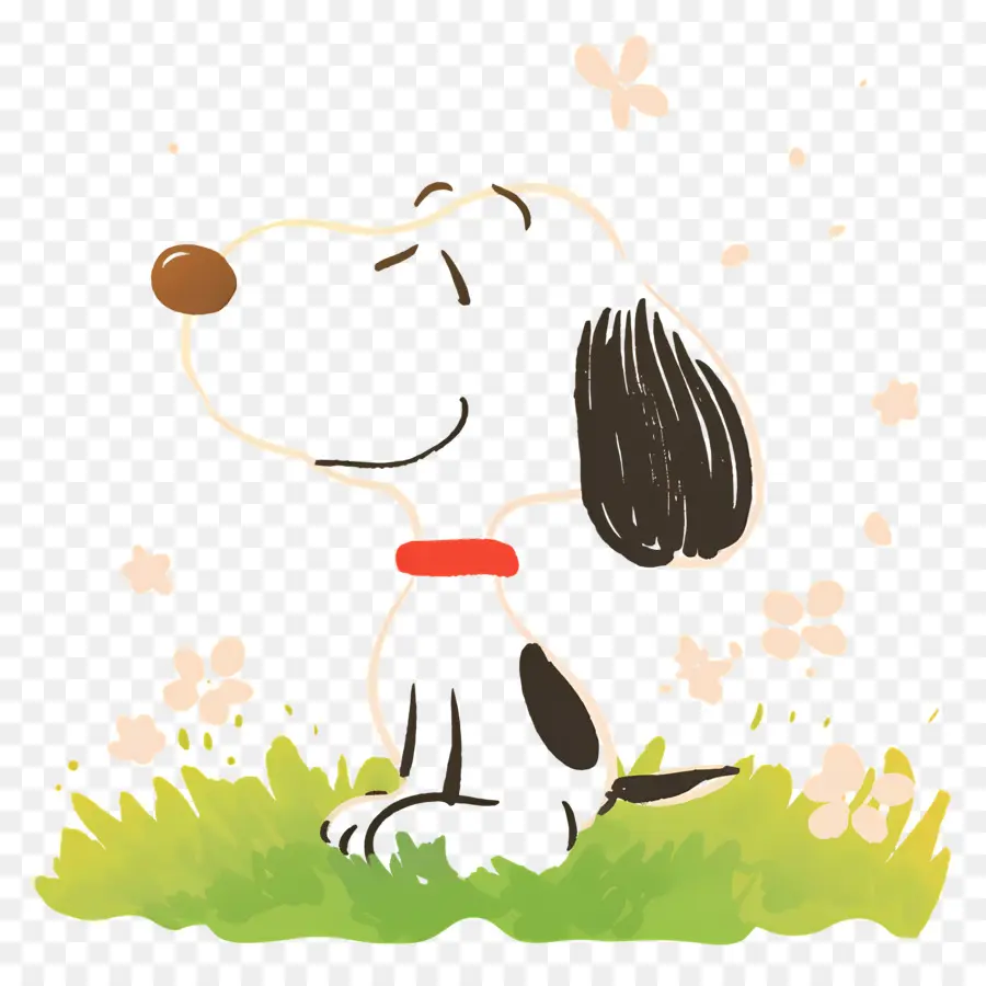 Musim Semi Yang Snoopy，Snoopy Di Rumput PNG