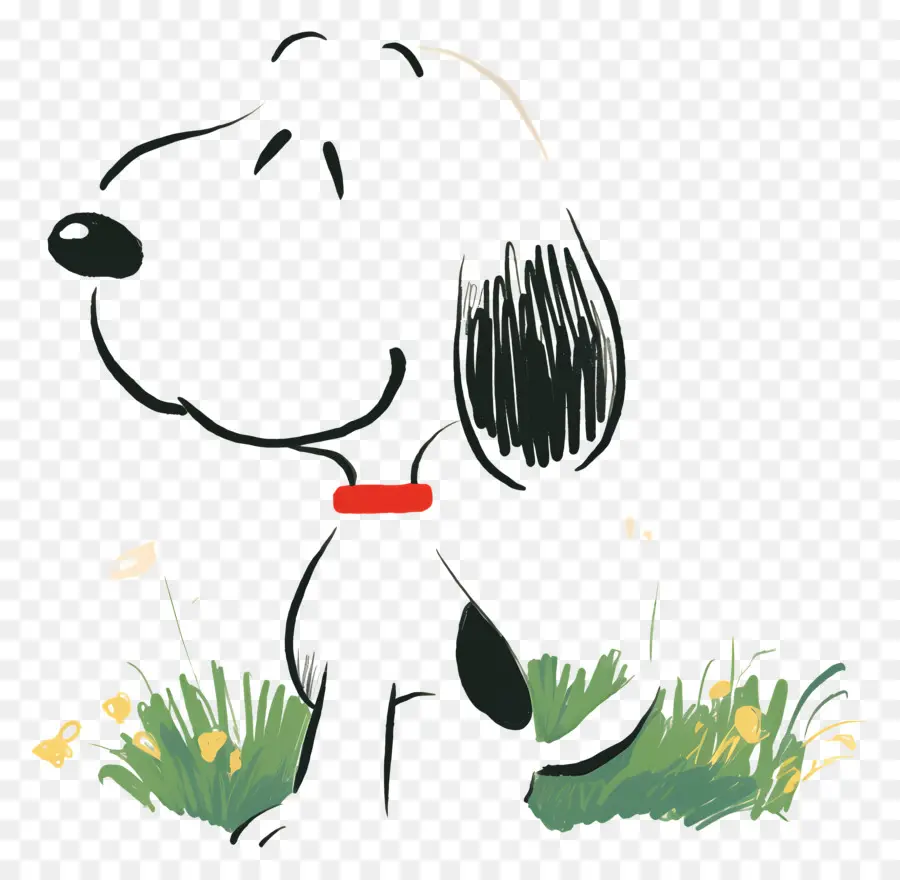 Musim Semi Yang Snoopy，Snoopy Di Rumput PNG