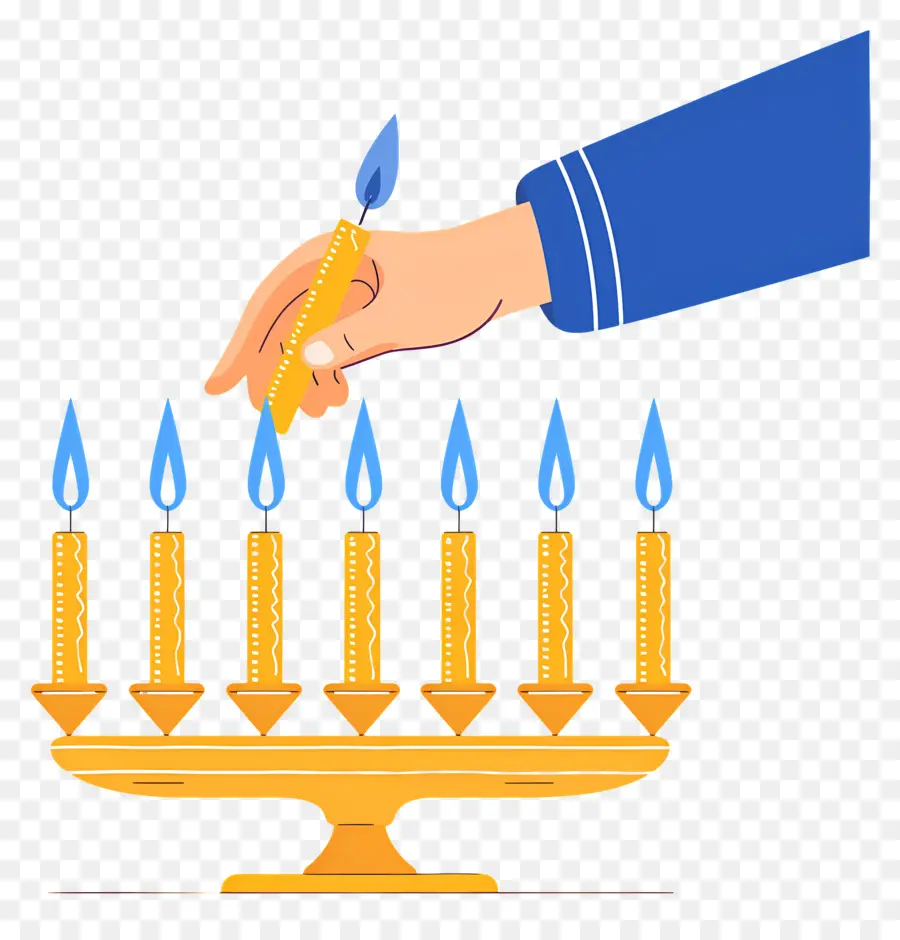 Menorah Hanukkah，Pencahayaan Menorah PNG