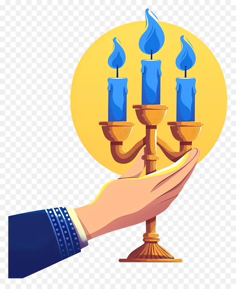 Menorah Hanukkah，Lilin PNG