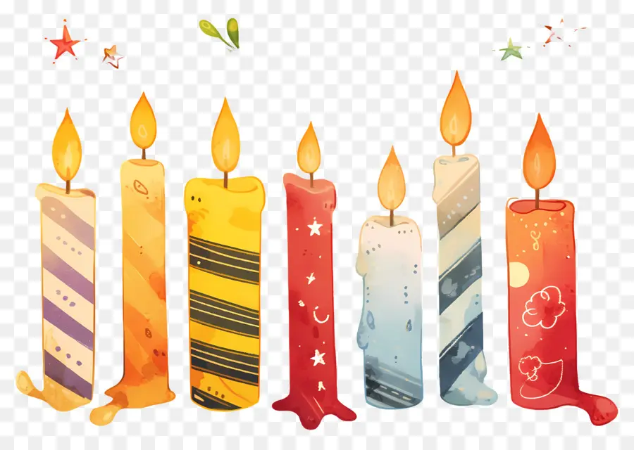 Lilin Natal，Lilin Berwarna Warni PNG