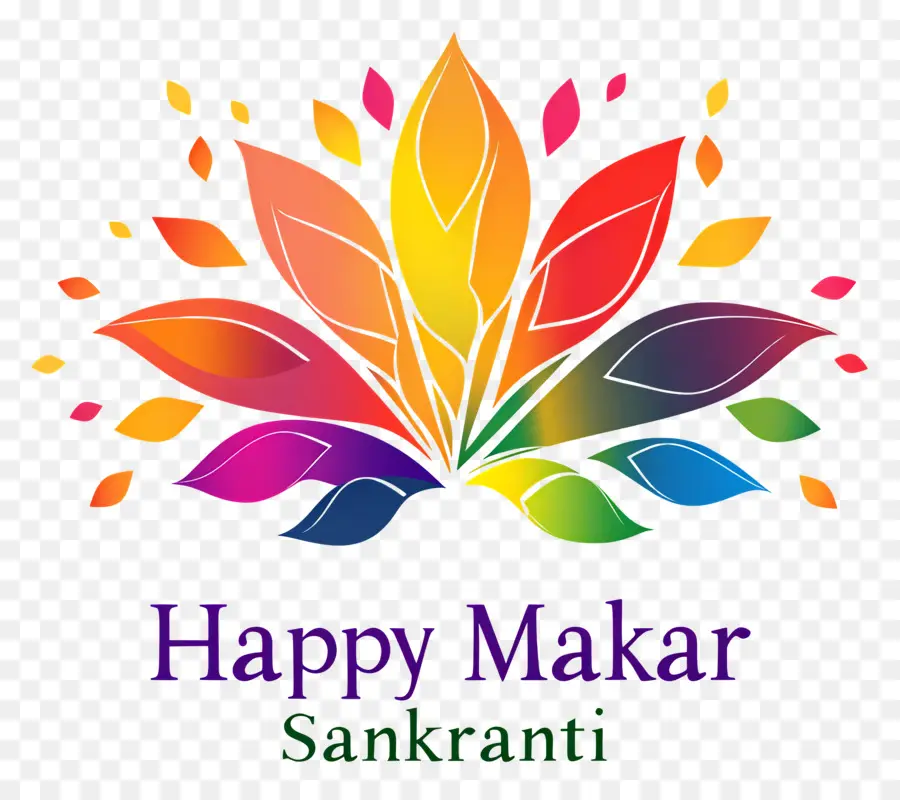 Selamat Makara Sankranti，Daun Berwarna Warni PNG