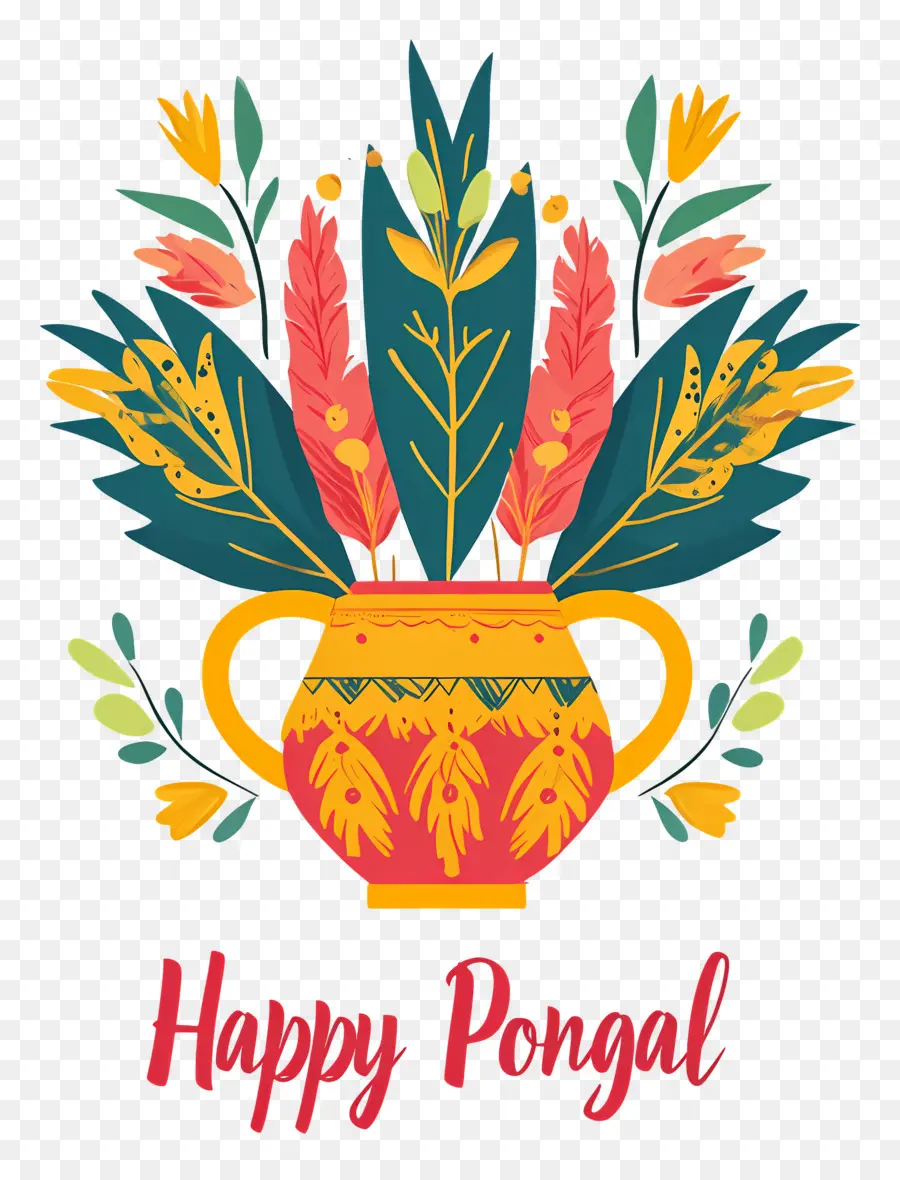 Selamat Pongal，Vas Dekoratif PNG