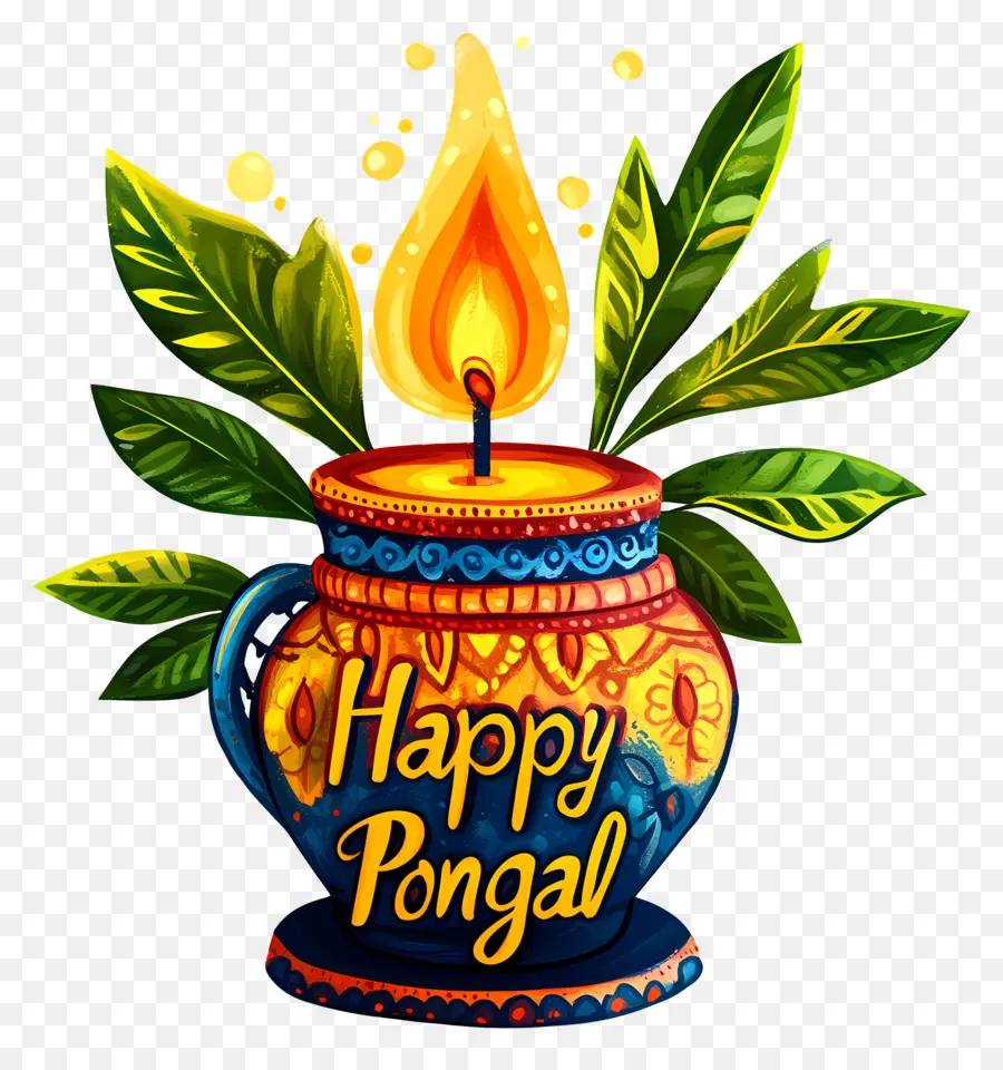 Selamat Pongal，Panci Menyala PNG