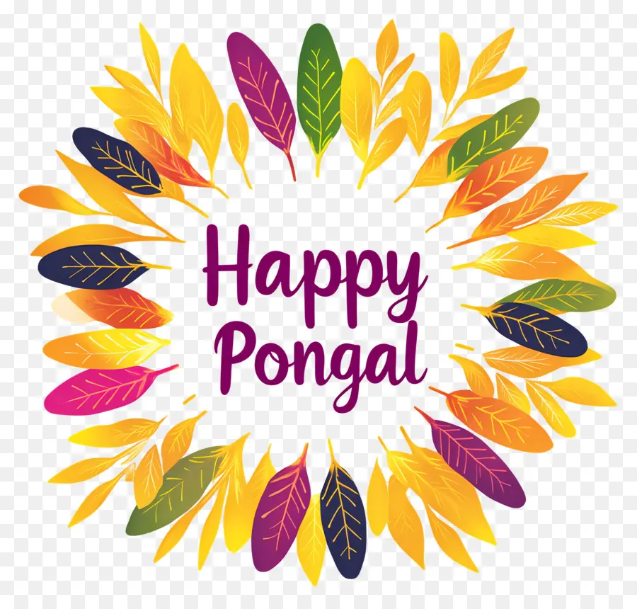 Selamat Pongal，Karangan Bunga Daun PNG