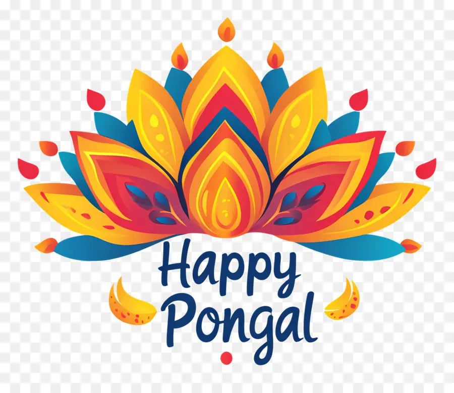 Selamat Pongal，Teratai Berwarna Warni PNG