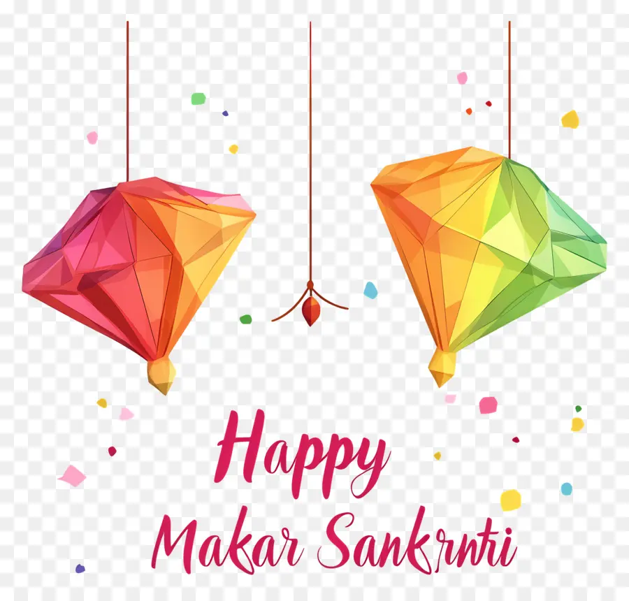 Makar Sankranti，Layang Layang Berwarna Warni PNG