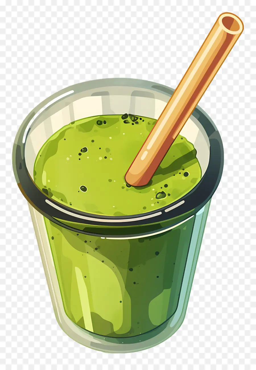 Teh Susu Matcha，Smoothie Hijau PNG