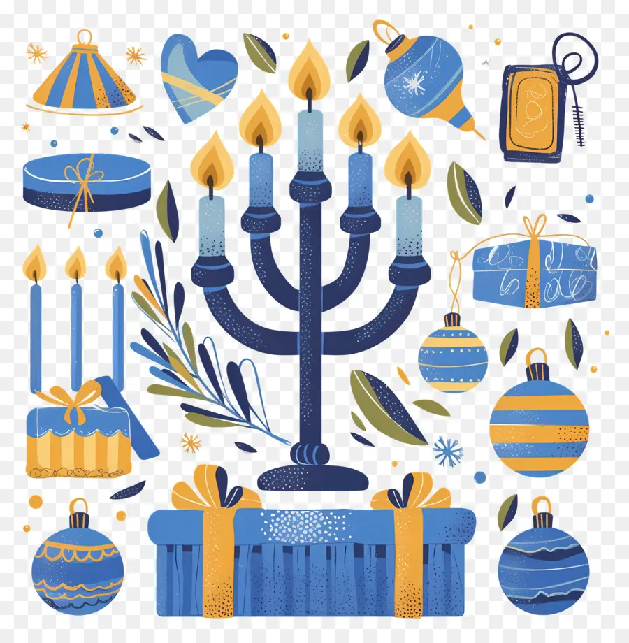 Selamat Hanukkah，Menorah Hanukkah PNG