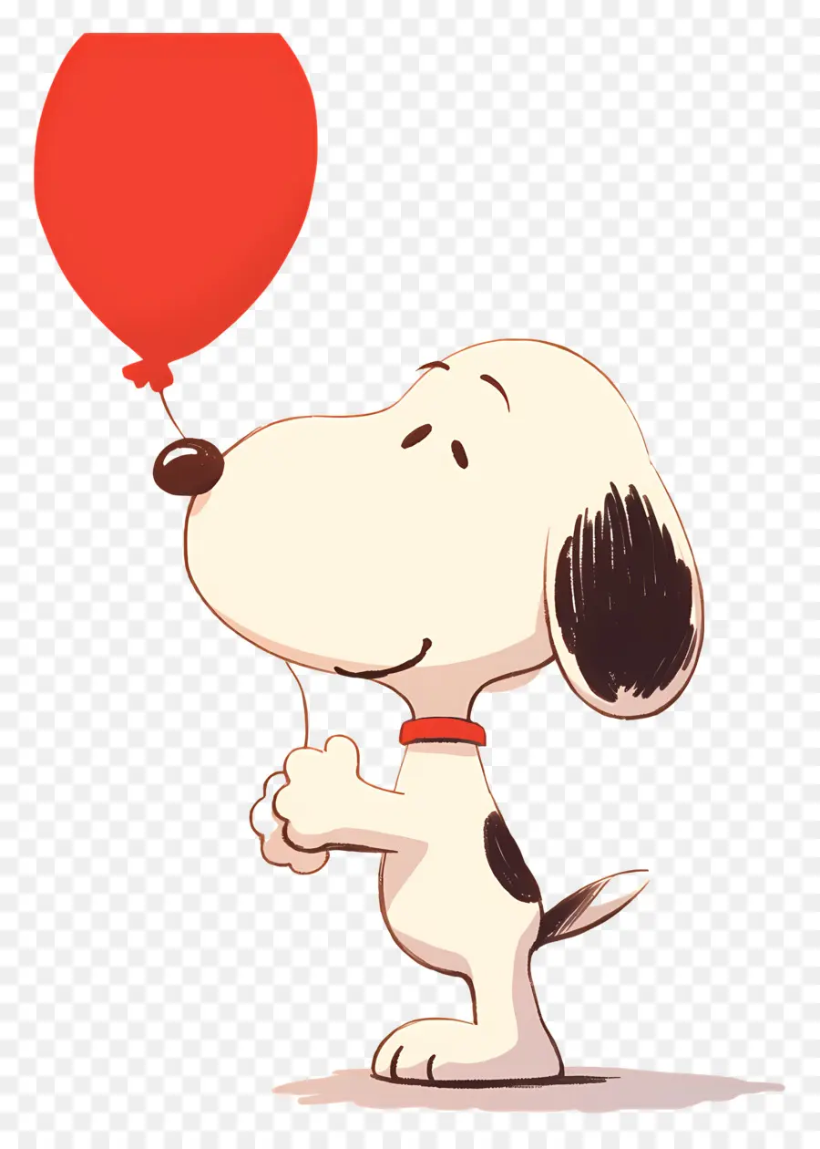 Snoopy Memegang Balon，Anjing Kartun Dengan Balon PNG