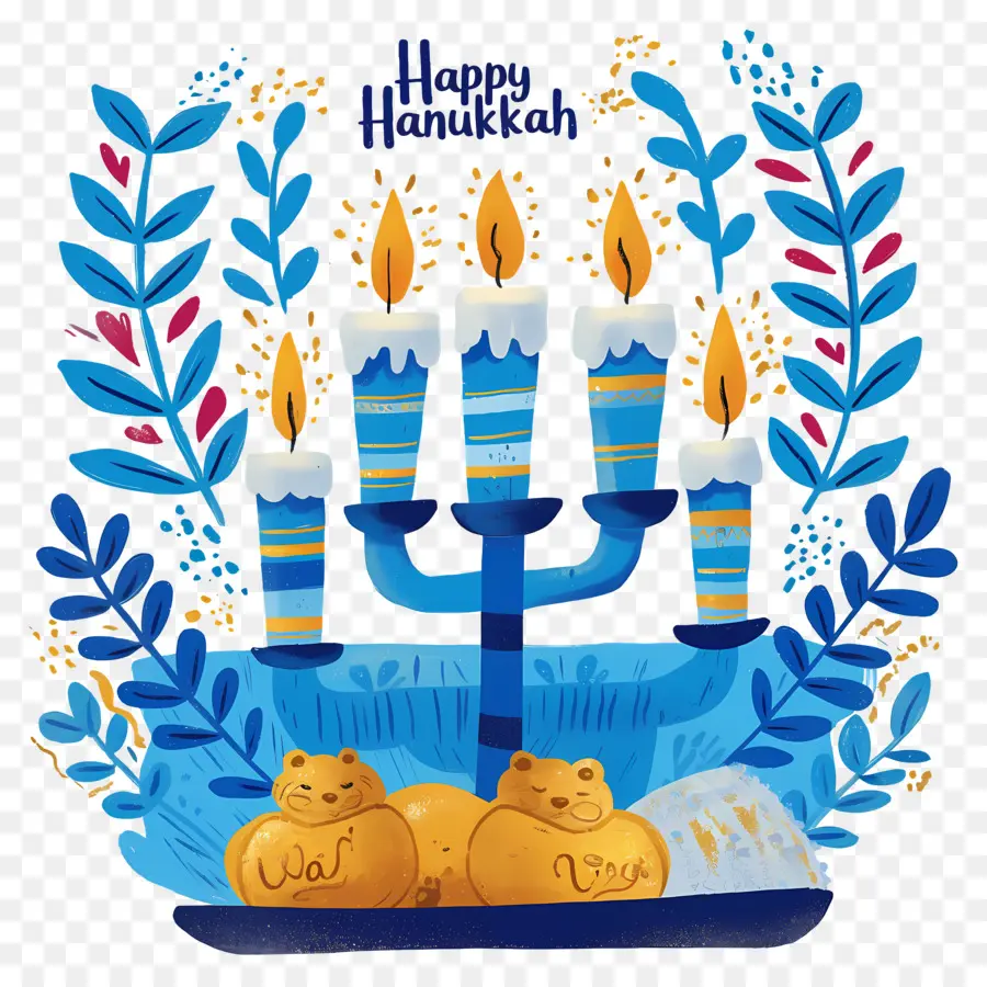 Selamat Hanukkah，Hanukkah Menorah PNG