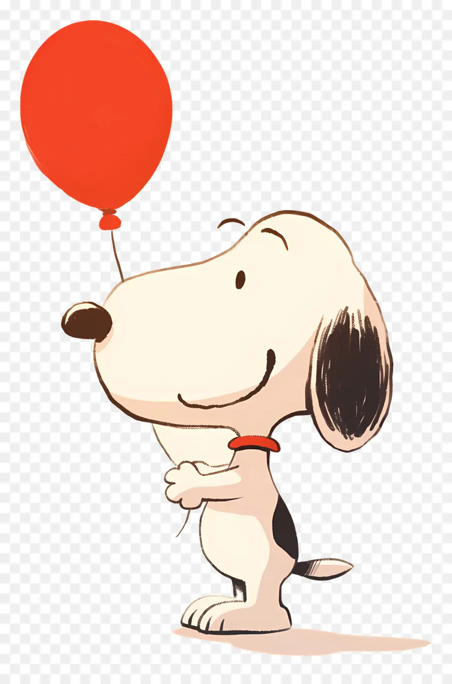 Snoopy Memegang Balon，Anjing Kartun Dengan Balon PNG