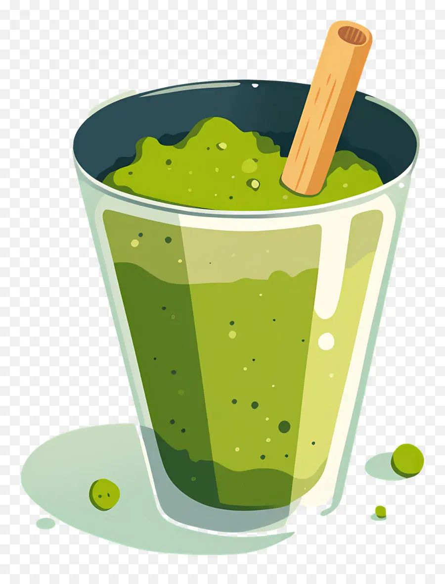 Teh Susu Matcha，Smoothie Hijau PNG