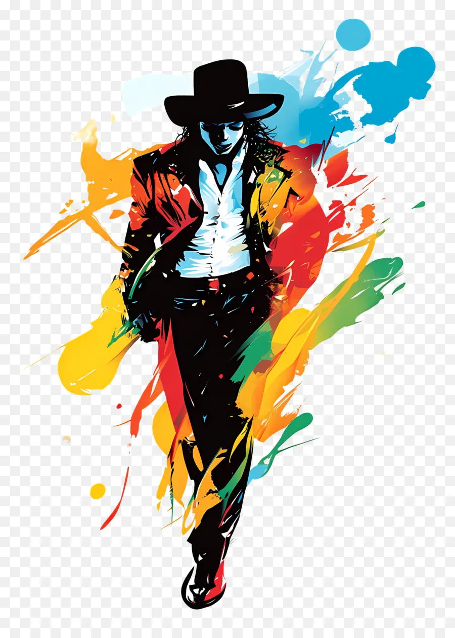 Michael Jackson，Siluet Berwarna Warni PNG