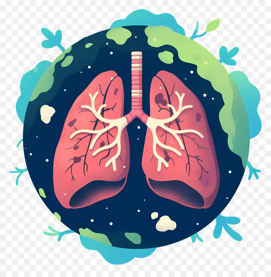 Hari Pneumonia Sedunia，Bumi Dengan Paru Paru PNG