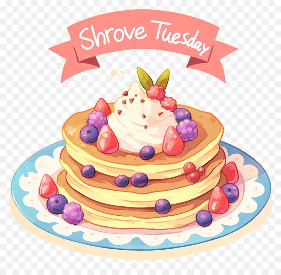 Shrove Selasa，Pancake Dengan Berry PNG