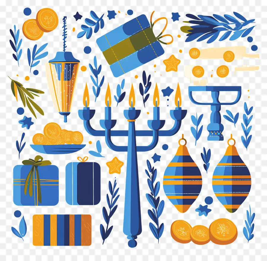 Selamat Hanukkah，Menorah PNG