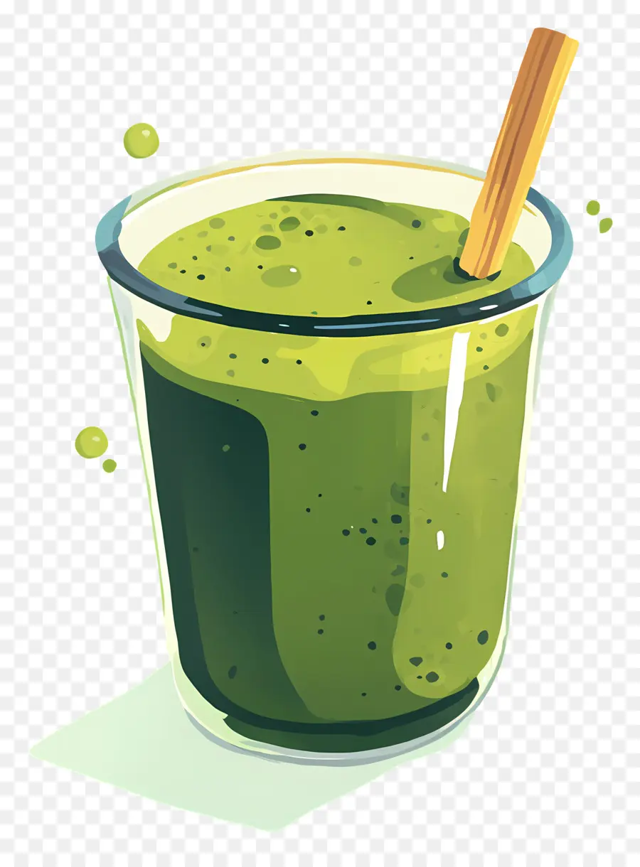 Teh Susu Matcha，Smoothie Hijau PNG