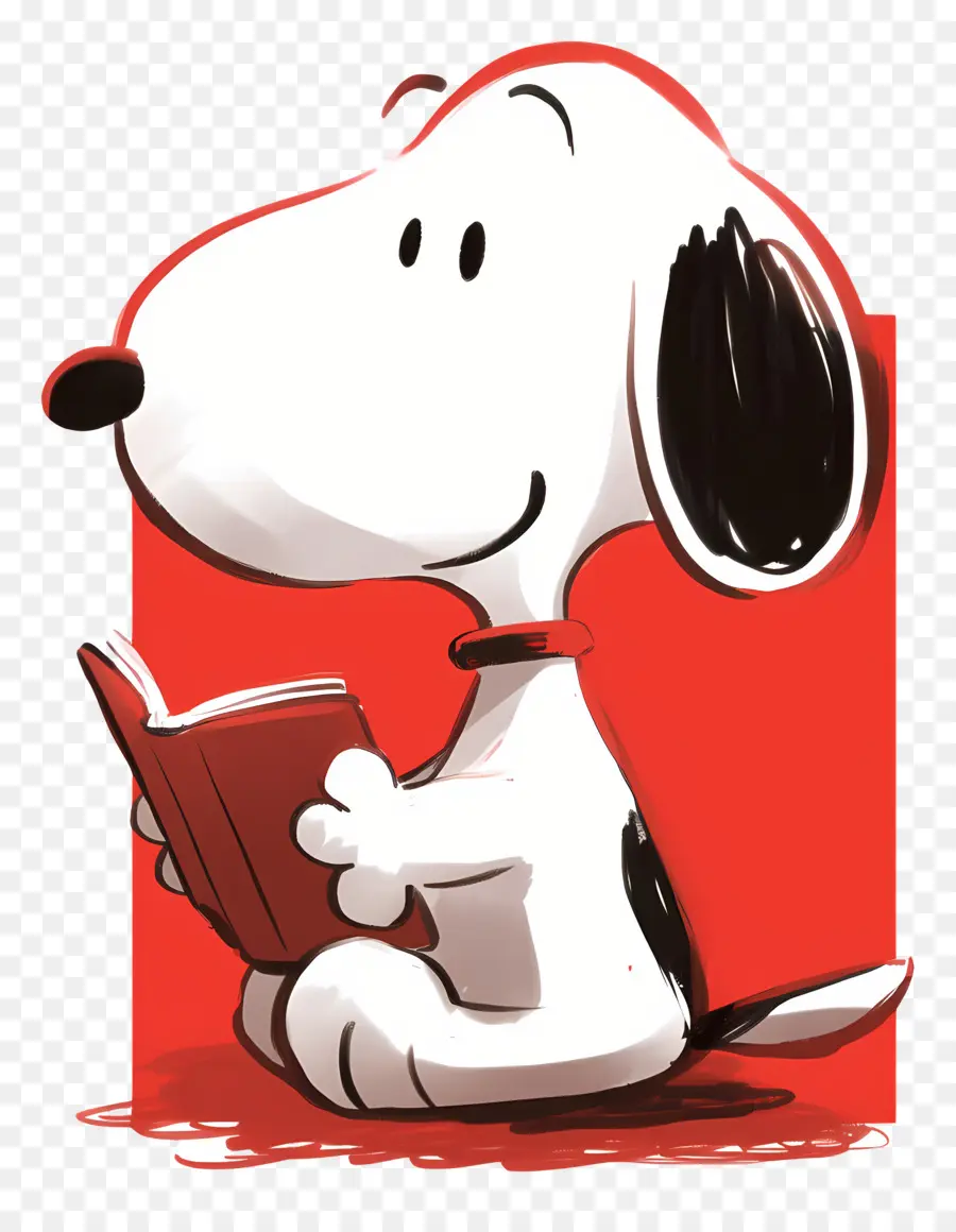 Buku Bacaan Snoopy，Anjing Dengan Buku PNG