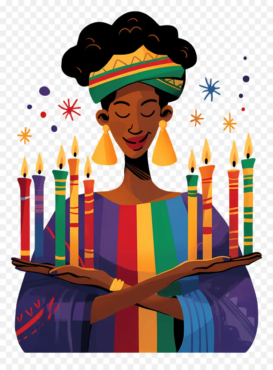 Selamat Kwanzaa，Lilin PNG