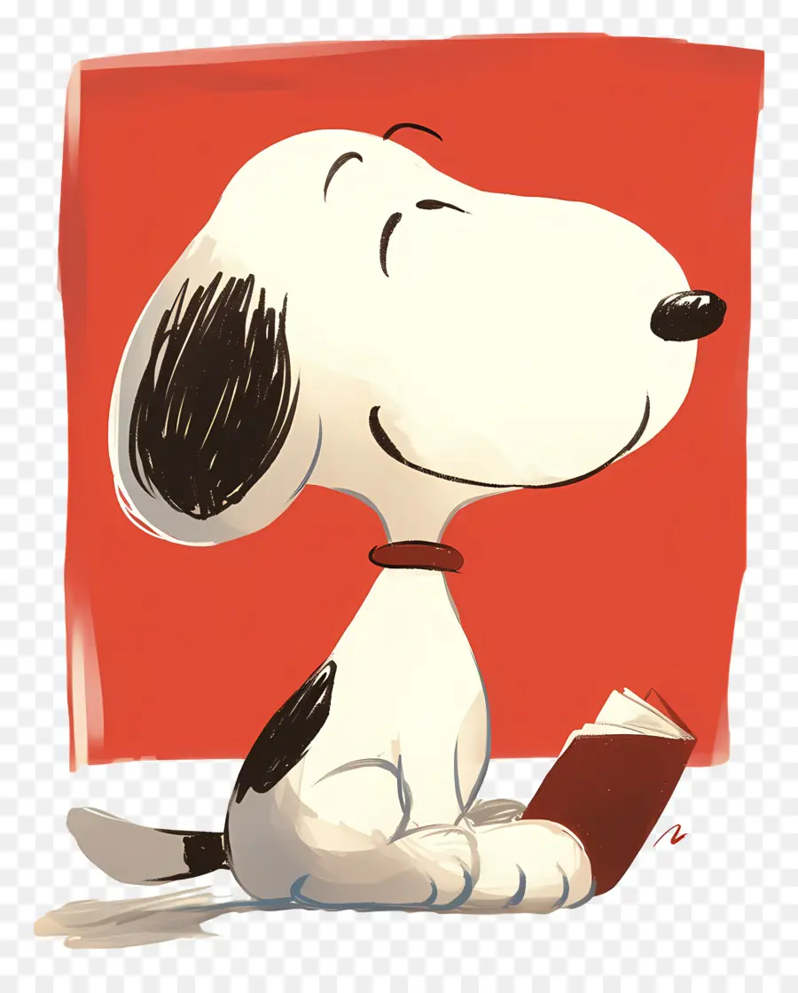 Buku Bacaan Snoopy，Anjing Kartun Dengan Buku PNG