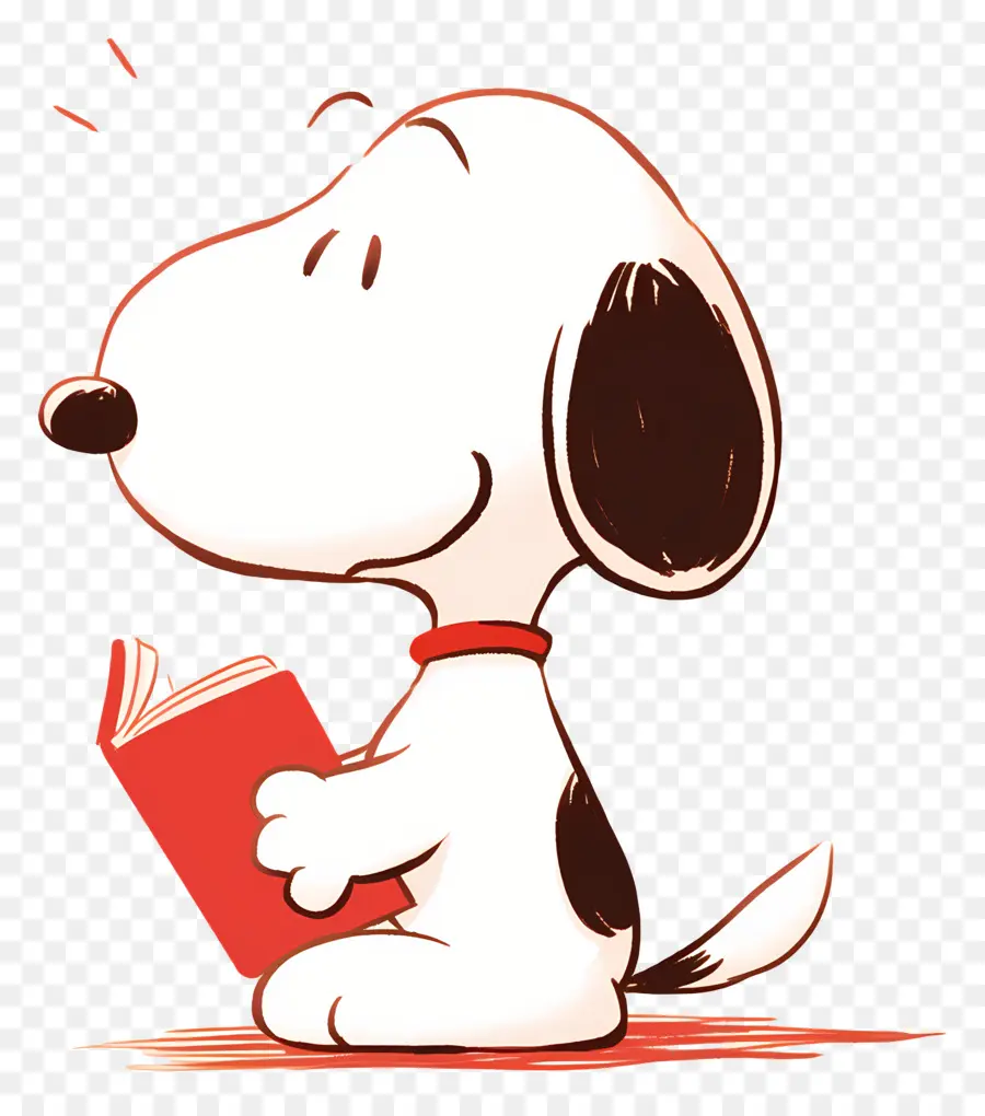 Buku Bacaan Snoopy，Anjing Dengan Buku PNG