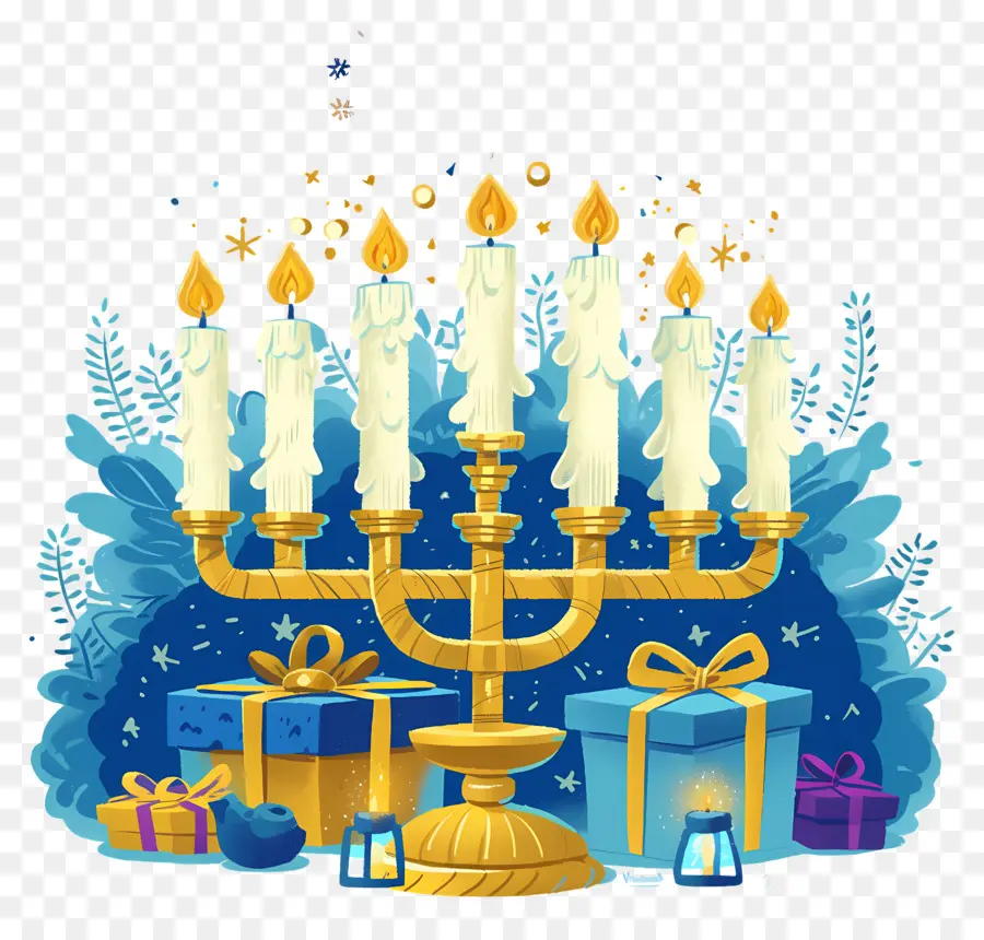 Selamat Hanukkah，Hanukkah Menorah PNG