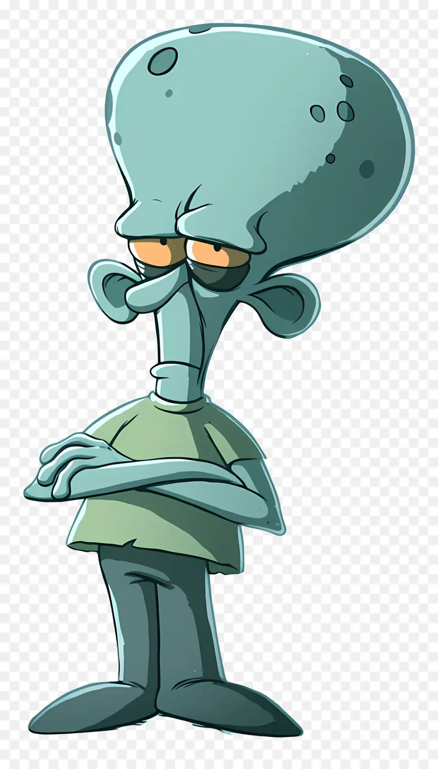 Tentakel Squidward，Cumi Kartun PNG