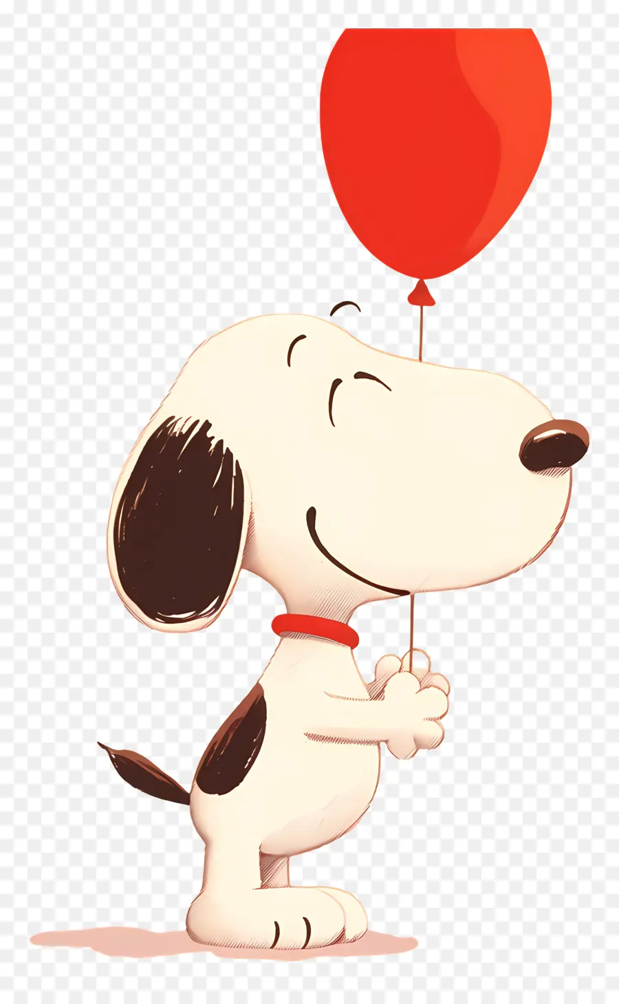 Snoopy Memegang Balon，Anjing Kartun Dengan Balon PNG