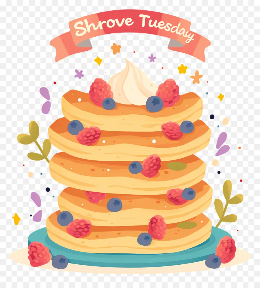 Shrove Selasa，Pancake Dengan Berry PNG