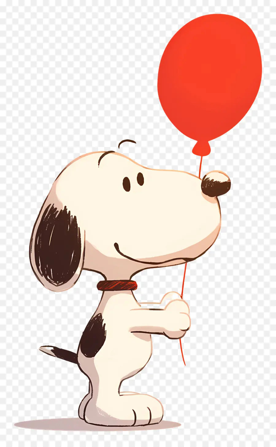 Snoopy Memegang Balon，Anjing Kartun Dengan Balon PNG