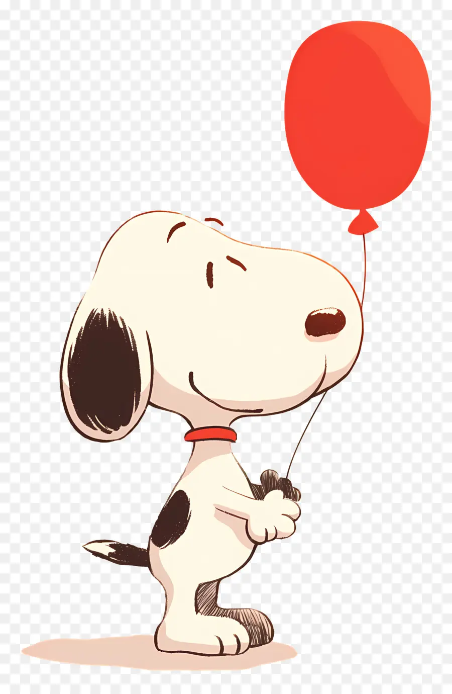 Snoopy Memegang Balon，Anjing Kartun Dengan Balon PNG