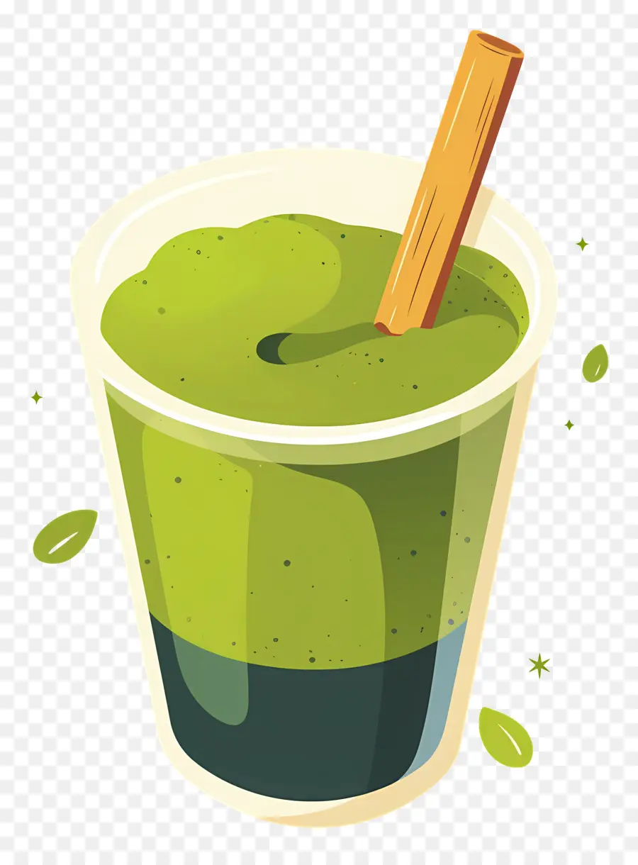 Teh Susu Matcha，Smoothie Hijau PNG