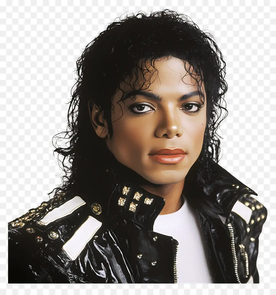 Michael Jackson，Potret Dengan Jaket Hitam PNG