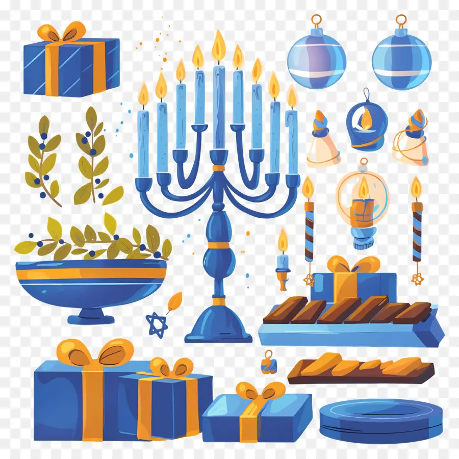 Selamat Hanukkah，Dekorasi Hanukkah PNG