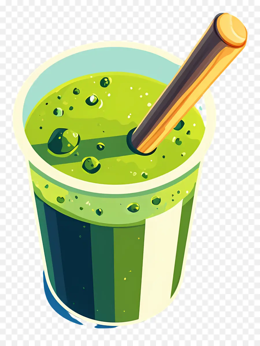 Teh Susu Matcha，Smoothie Hijau PNG