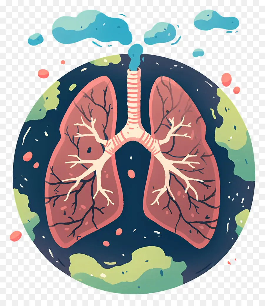 Hari Pneumonia Sedunia，Bumi Dengan Paru Paru PNG