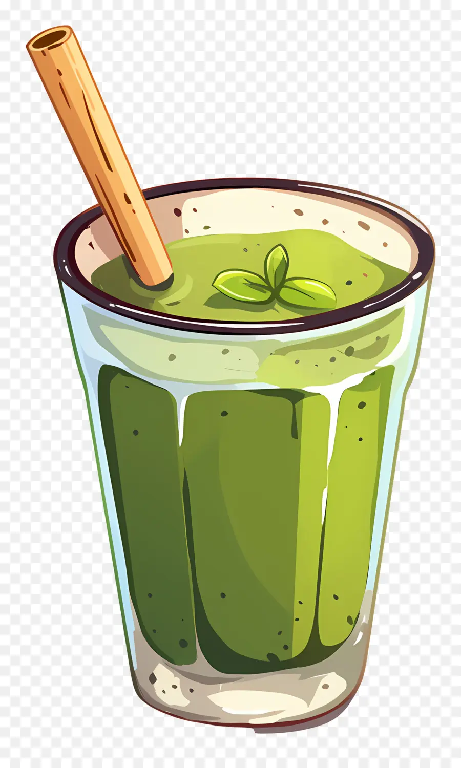 Teh Susu Matcha，Smoothie Hijau PNG